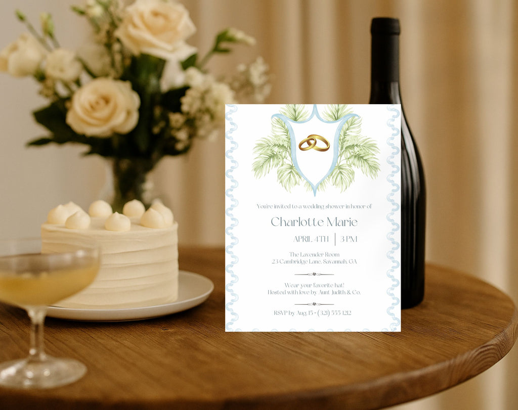 Tropical Blue and Green Bridal Shower Invitation