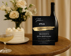30th gold black Birthday Party Invitation