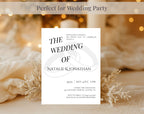 White Minimalist Wedding Invitation