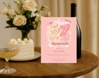 six seven Pink Kids 7th Birthday Invitation