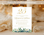25th White Gold Wedding Anniversary Invitation