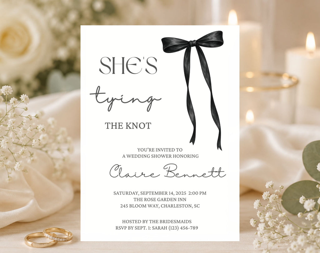 She's Tying the Knot Bridal Shower Invitation