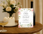Peach and Green Floral Bridal Shower Invitation
