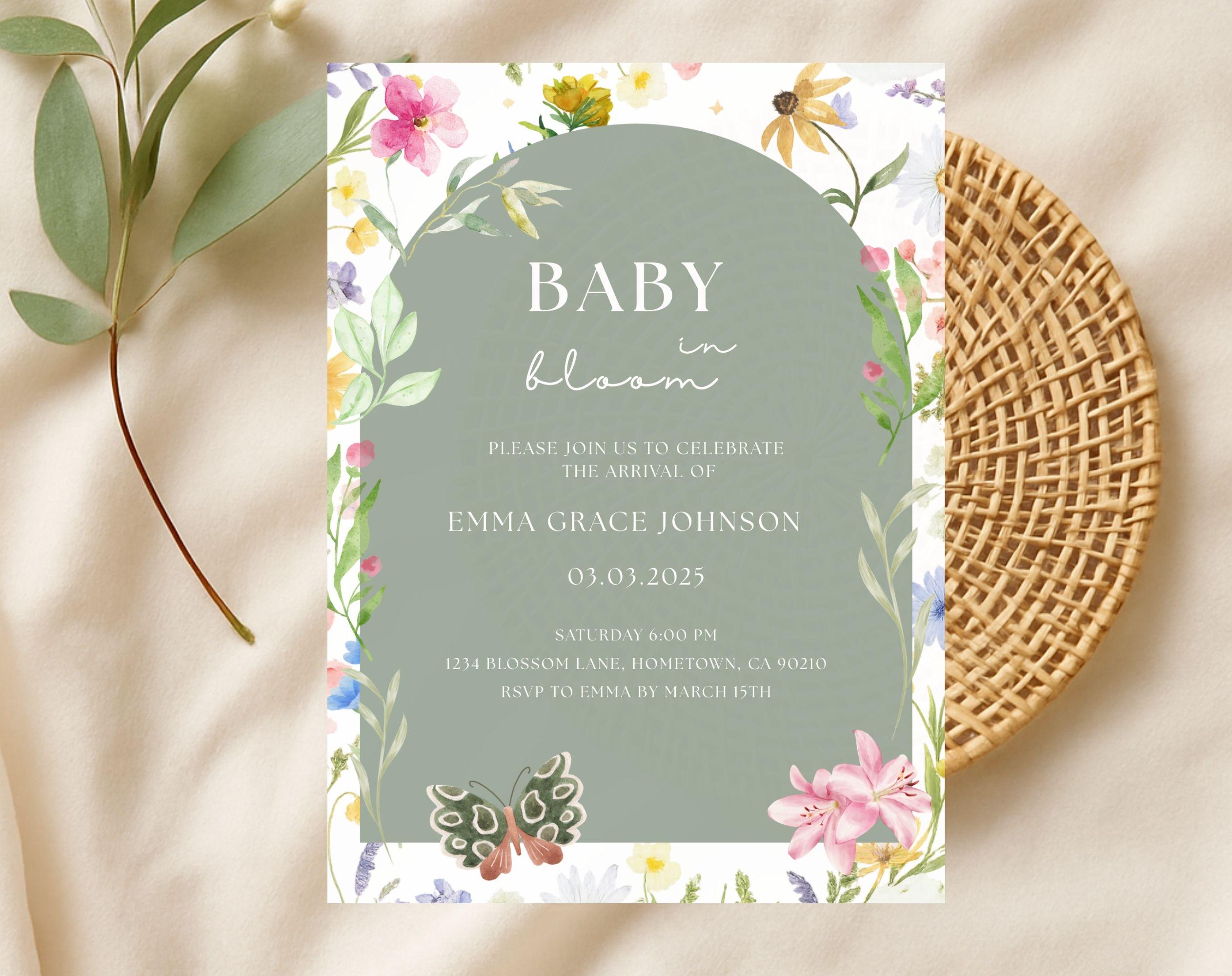 Baby in Bloom Baby Shower Invitation