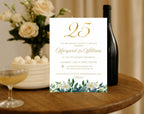 25th White Gold Wedding Anniversary Invitation