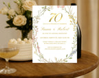 Elegant Floral 70th Wedding Anniversary Invitation