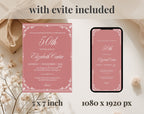 Dusty Rose Pink 50th Birthday Invitation