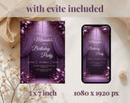 Luxury Purple 35th Birthday Invitation