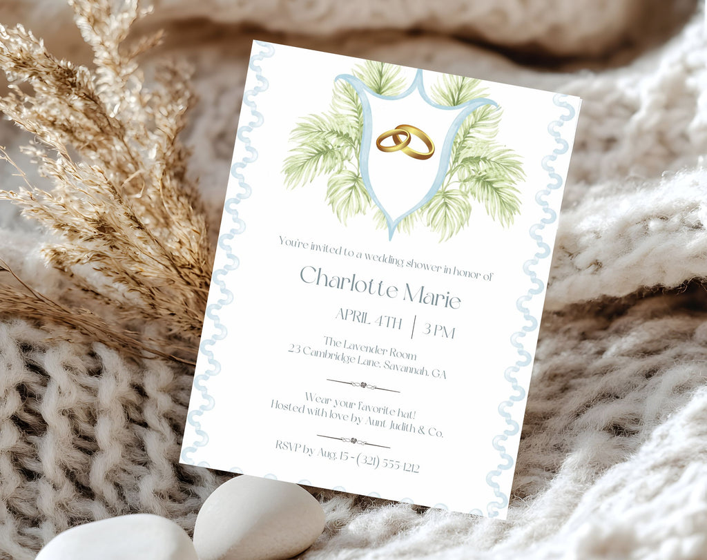 Tropical Blue and Green Bridal Shower Invitation