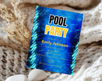Blue Neon Pool  birthday Party Invitation