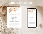 White Elegant Peach Floral 70th Birthday Invitation