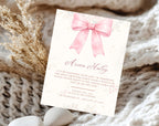Pink Bow Birthday Invitation