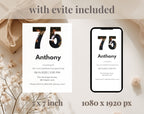75th Photo Birthday Invitation