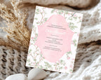 Elegant Pink Floral Bridal Shower Invitation