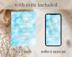 Winter Birthday Invitation Blue Snowflake 50th Party Invite Editable Template Evite Instant Download