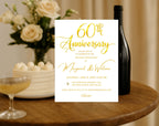 Golden 60th  Wedding Anniversary Invite White Gold