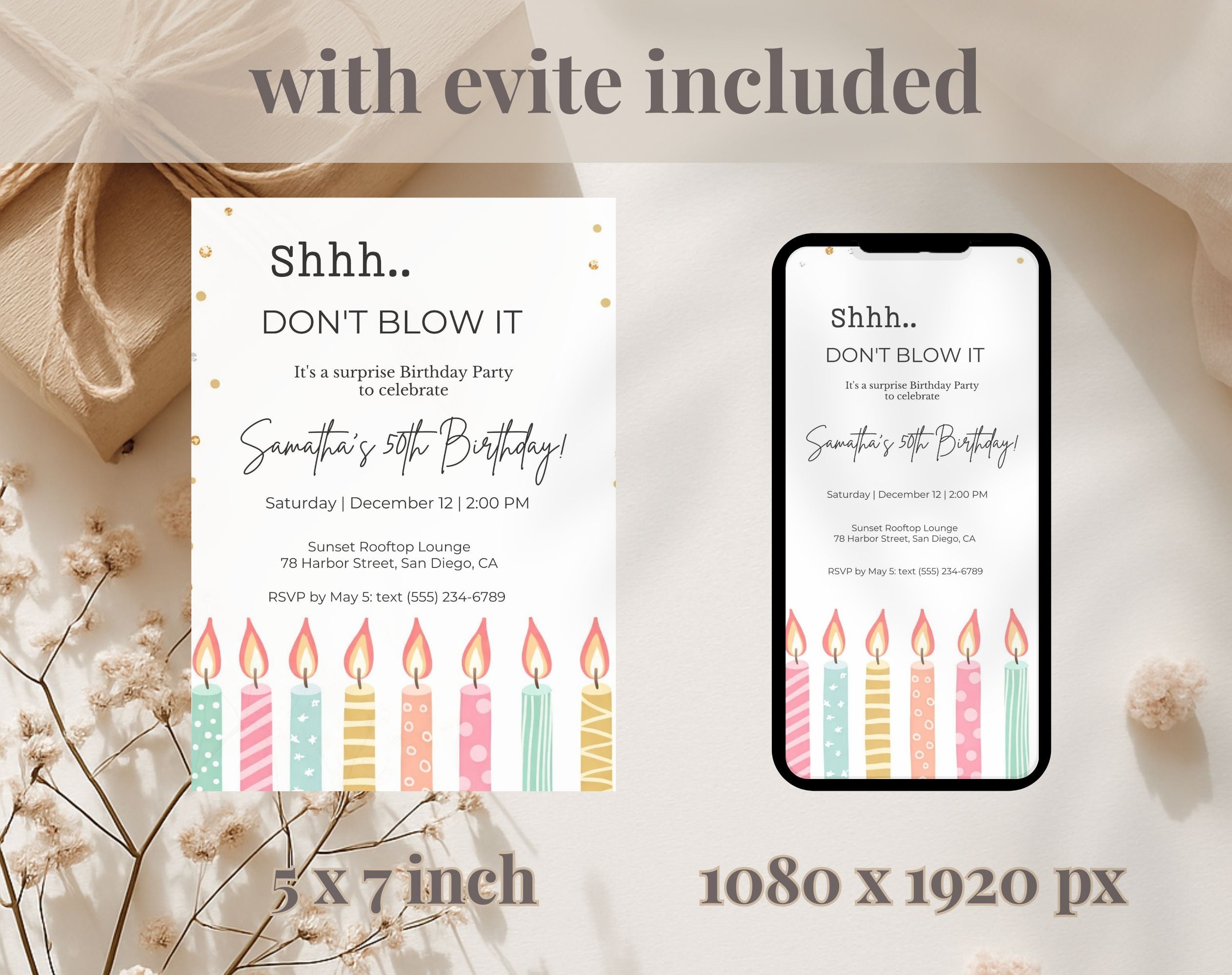 50th Birthday Invitation