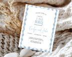 Blue and White I Do BBQ Invitation
