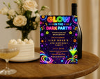 Neon Glow 8th Birthday Invitation