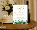 60th White Gold Wedding Anniversary Invitation