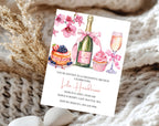 Pink and Gold Birthday Brunch Invitation