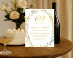 69th gold floral Wedding Anniversary Invitation