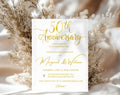 Golden 50th  Wedding Anniversary Invite White Gold