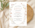 Floral Baptism Invitation
