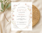 Floral Baptism Invitation
