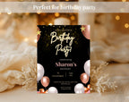Black & Gold Birthday Invitation