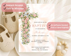 Floral Baptism invitation: