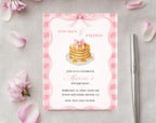 Pink Pancakes and Pajamas 6th Birthday Invitation