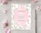 Elegant Pink Floral Bridal Shower Invitation