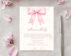 Pink Bow Birthday Invitation