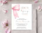 She's Tying the Knot Blush Pink Bridal Shower Invitation