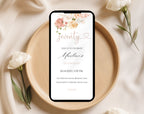 White Elegant Peach Floral 70th Birthday Invitation