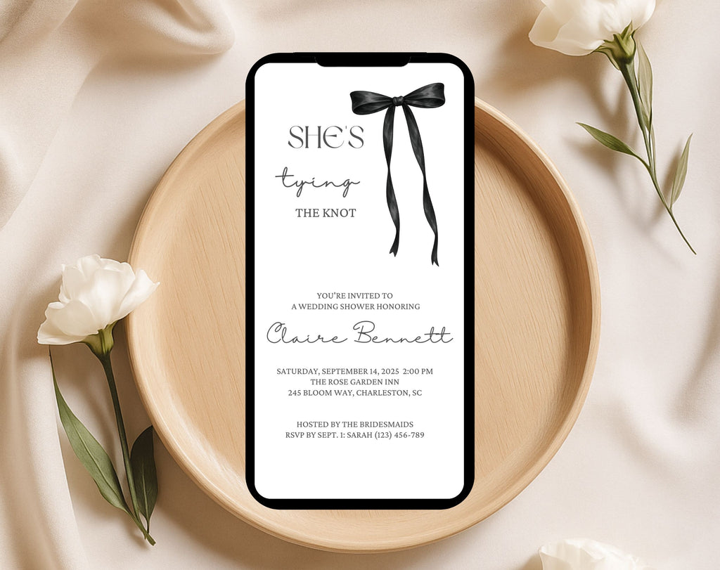 She's Tying the Knot Bridal Shower Invitation