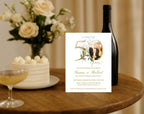 50th Wedding Anniversary Invitation Photo White Gold