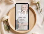 Photo Beige Minimalist 70th Birthday Invitation