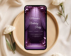 Luxury Purple 35th Birthday Invitation