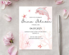 Pink Ocean first Birthday Invitation