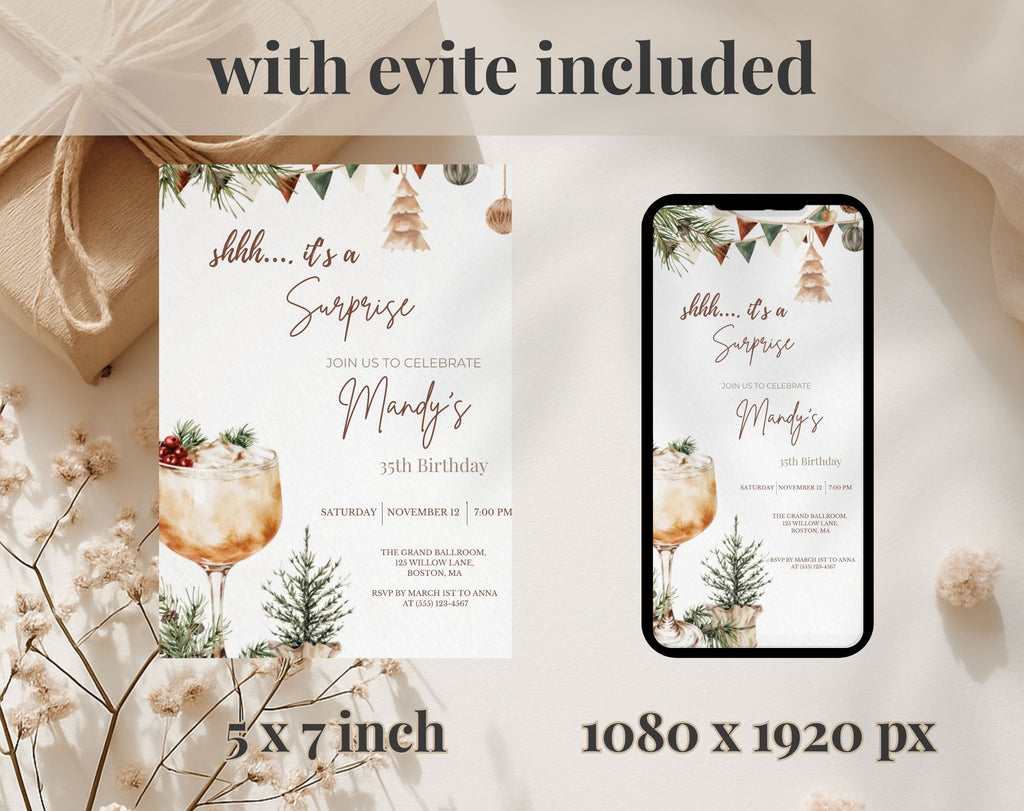 35th winter Birthday Invitation