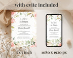 Peach and Green Floral Bridal Shower Invitation