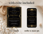 Black and Gold 1920s Murder Mystery 30th Birthday Invitation