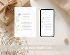 Blue Wildflower Wedding Invitation Template | Editable Minimalist Floral Wedding Invite