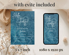 Modern Blue 40th Birthday Invitation