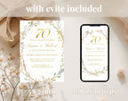 Elegant Floral 70th Wedding Anniversary Invitation