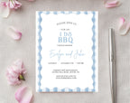 Blue and White I Do BBQ Invitation