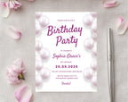Elegant 2 Pink and White 21st Birthday Invitation