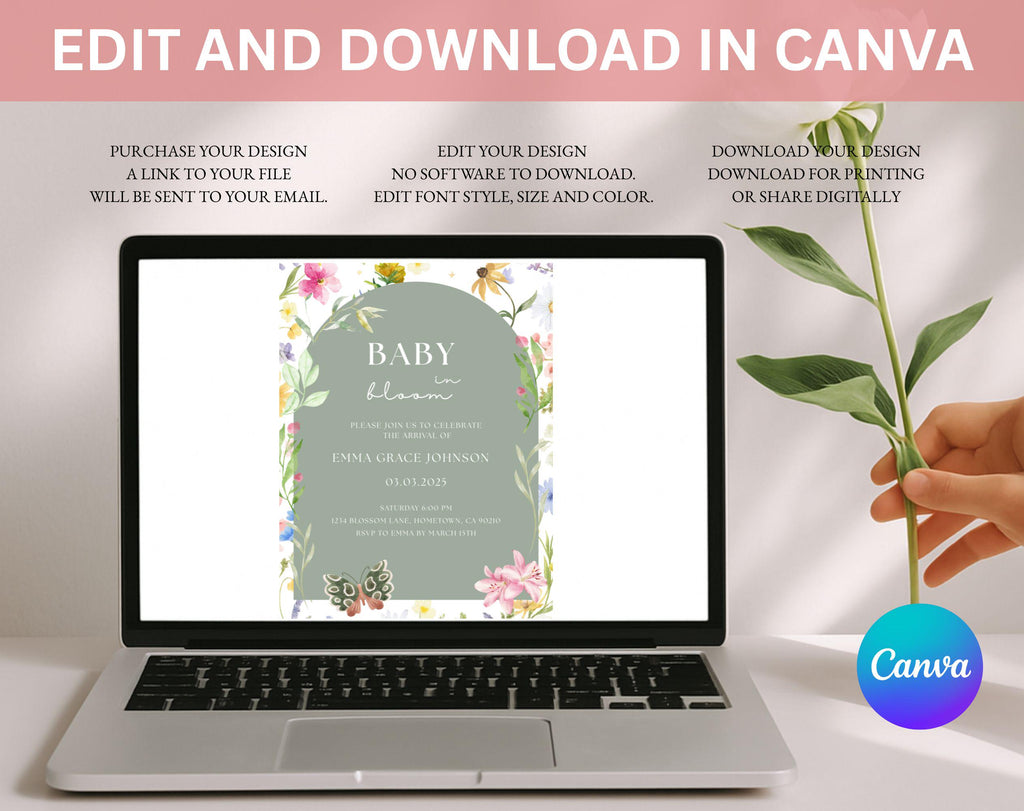Baby in Bloom Baby Shower Invitation